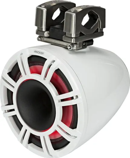 2 enceintes 11'' - KMTC 300W LED - Blanc - Montage barre