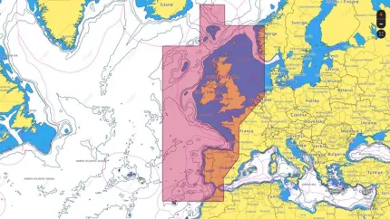 Carte C-MAP® Max Europe Ouest Bathymétrique