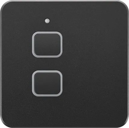 Clavier à 2 boutons en aluminium anodisé noir, va-et-vient, dimmer et alimentation de 6 à 22Vdc