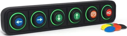 Clavier de commande Powerkey Pro à 6 touches RGB de Ø15mm, avec protocole CANopen, sans ses pastilles gravées