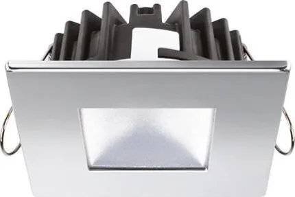 Downlight LED carré - MARINA XP LP 4W 9-32Vdc - Inox poli - Blanc naturel - 80° - IP66