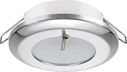 Downlight LED rond - SELENE 2W 9-32Vdc - Inox poli - Blanc naturel - 100° - IP40 - INTERRUPTEUR