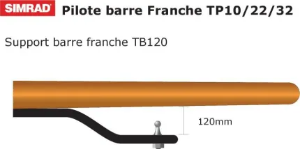 Support de tiller de 120 mm (4,8 pouces)