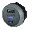 Chargeur USB C+A 5V 3.6A - 12/24VDC