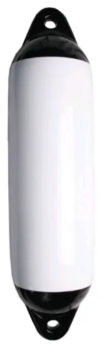 Pare-battage cylindrique blanc / 2 anneaux noirs Ø120 x L450mm