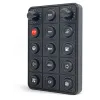 Clavier de commande Powerkey Pro à 15 touches RGB de Ø15mm dont 2 encodeurs, avec protocole CANopen et connecteur Deutsch à 4 broches et Molex 6 broches pour 4 entrées analogiques 0-5V, sans ses pastilles gravées