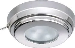 Plafonnier LED  Ø90mm TIMS inox 10-30V  Blanc chaud - interrupteur