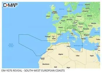Carte C-MAP® Reveal™ Europe Côtes Sud-Ouest