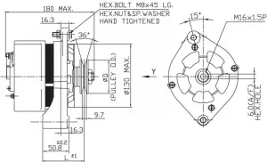 Alternateur Prestolite 12V 70A (sans poulie)