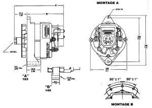 Alternateur Prestolite 12V 90A Montage A