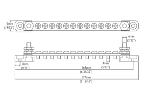 Barrette 12 fiches 100A