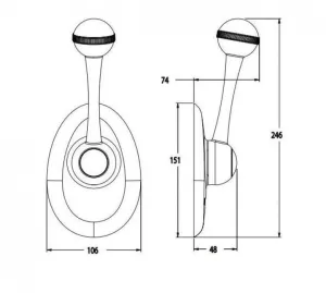 Boitier de commande latéral bi-fonction sans enjoliveur