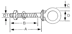 Boulon à oeil M8x80mm Inox 316