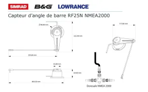 Capteur d'angle de barre réseau RF25N NMEA®2000 (Micro-C)