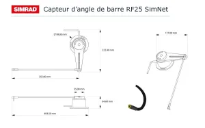 Capteur d'angle de barre réseau Simrad® RF25 SimNet