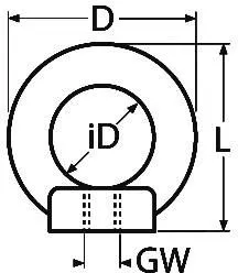Ecrou à oeil inox 316 D=M6
