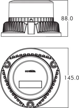Feu bi-fonction flash et rotatif MU ambre magnétique