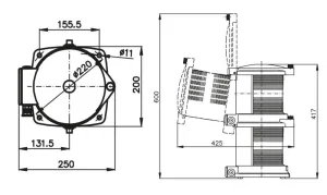 FEU DOUBLE SERIE 760 BABORD 112.5°, 24-230V