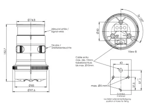 FEULED SERIE 34 TRICOLORE + MOUILLAGE 12-24V