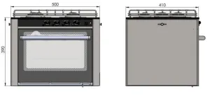 Gazinière inox 2 feux avec four de 30L