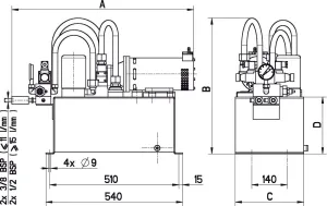 Groupe hydraulique 2,5L 24V