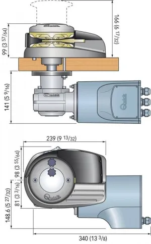 Guindeau vertical Aleph 24V 1000W sans poupée 8mm
