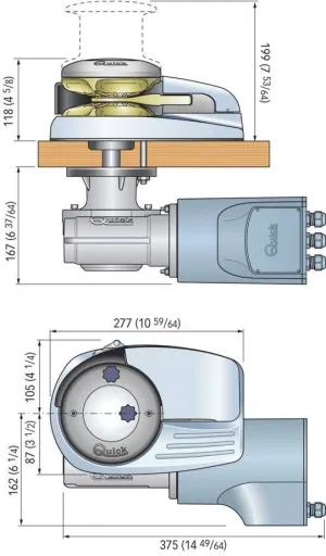 Guindeau vertical Dylan 12V 1500W sans poupée 10mm