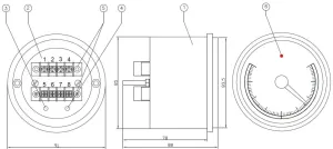 Indicateur angle de barre Ø 100mm 12/24V
