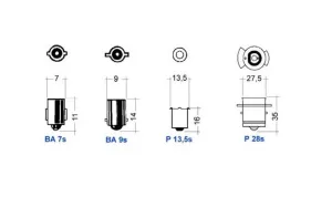 Lampe BA9S tube 24V 4W