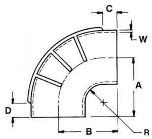 Liaison échappement coude à 90° Ø114mm