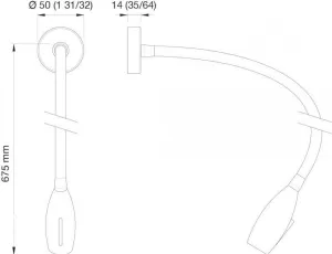 Liseuse / Lecteur de carte  LED MAYA 10-30V chrome Long. 60cm