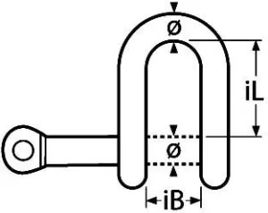 Manille droite à axe imperdable Ø4mm Inox 316