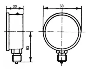 Manomètre vertical 0-250b Ø 63mm