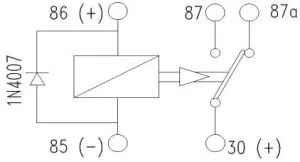 Micro relais 12V 20A Diode