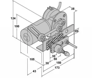 Moteur essuie glace 24V cloison 20
