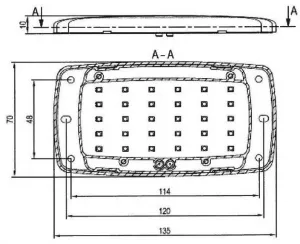 Plafonnier extra-plat 34 leds 24V + inter