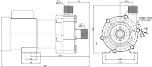 Pompe à entrainement magnétique NH150PS  230V/50-60Hz