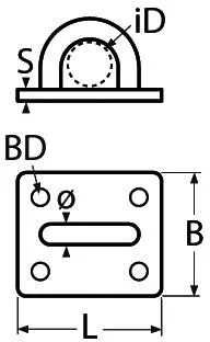 Pontet sur platine 30x35mm inox 304