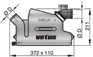 Pot d'échappement Ø40 entrée orientable