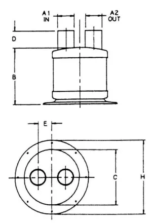 Pots à barbotage E/S Verticale 8'' Ø203mm