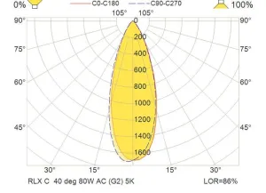 PROJECTEUR LED RLX C FL 80W100-277VAC MB40IP66/67