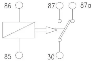 Relais 5 bornes 12V 40/50A standard