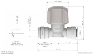 Robinet d'arrêt Ø15mm compact