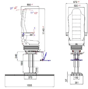 Siège pilote Extreme Air Comfort à suspension pneumatique 