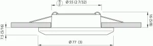 Spot LED Ø 77mm SELENE INOX 10-30V blanc chaud - interrupteur