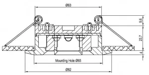 Spot satiné 3 POWERLED - 10-30V -  Ø 82mm - IP67