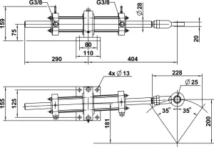 Vérin hydraulique acier VHM 60 DT